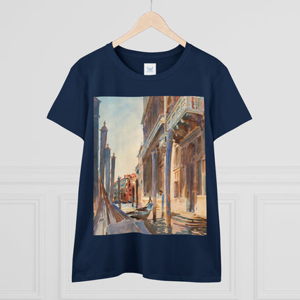 Gondola Moorings on the Grand Canal by John Singer Sargent Women's Midweight Cotton Tee