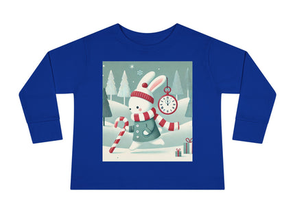 Candy Cane Timekeeper Bunny Toddler Long Sleeve Tee