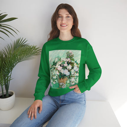 Roses by Vincent Van Gogh Heavy Blend™ Crewneck Sweatshirt