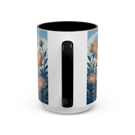 ☔🌸 The Grand Floral Journey Colorful Mug – Art Deco Travel Elegance