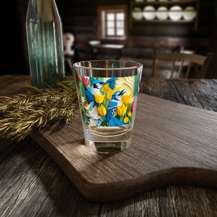 Blue Jays in a Spring Garden Shot Glass, 1.5oz
