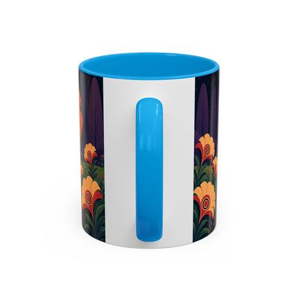 🌙🌼 The Moonlit Floral Dancer Colorful Mug – Art Deco Garden Fantasy