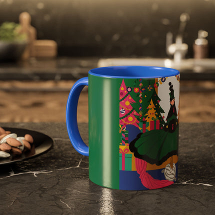 🎄🎁 The Emerald Christmas Belle Colorful Mug – Colorful Holiday Fashion Fantasy