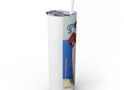 Costume de Yacht by George Barbier Skinny Tumbler with Straw, 20oz