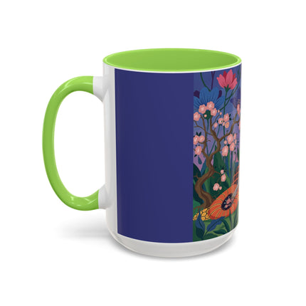 The Garden Of Quiet Reverie Colorful Mugs – Art Deco Botanical Serenity