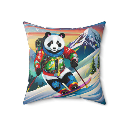 Cyberpunk Panda Spun Polyester Square Pillow