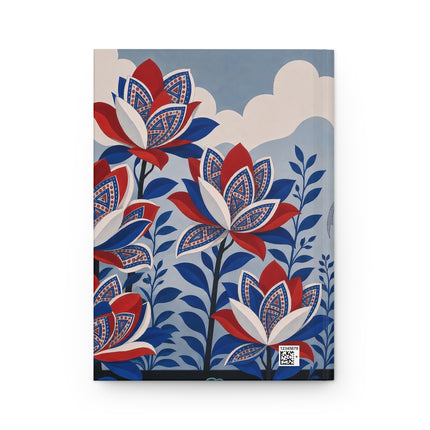 🌺💙 The Lady Of The Royal Blossom Garden Hardcover Journal – Art Deco Floral Elegance