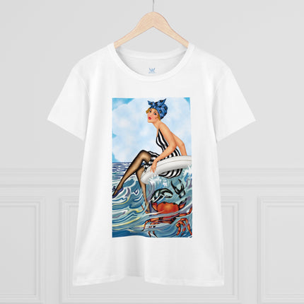 Playful Waves and Fashion Follies Women's Midweight Cotton Tee