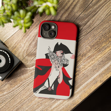 Crimson Masquerade Phone Case – Dramatic Grace & Bold Elegance