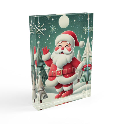 Santa's Joyful Night Acrylic Art Block
