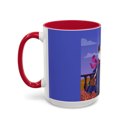 The Dawn Serenade Colorful Mug (11oz, 15oz) – Rooster Beauty, Morning Charm & Art Deco Elegance