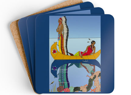 Le long du Missouri by George Barbier Corkwood Coaster Set