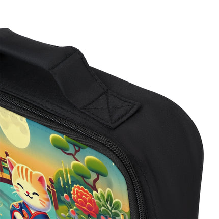 Melodic Kitten by the Koi Pond Lunch Bag – Whimsical Harmony & Pond Serenade