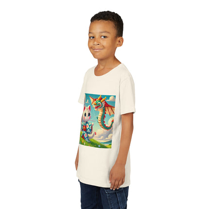 Geisha Kitten and the Dragon Kite Youth Short Sleeve Tee