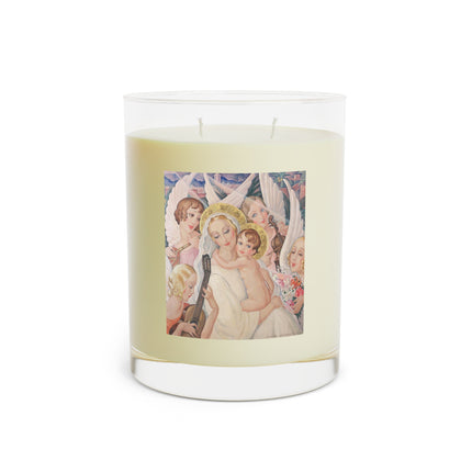 Madonna with Child Surrounded by Musical Angels Scented Candle - Full Glass, 11oz