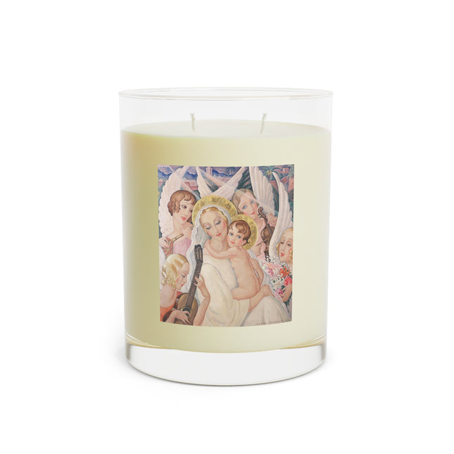 Madonna with Child Surrounded by Musical Angels Scented Candle - Full Glass, 11oz
