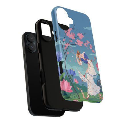 🌸☂️ The Lady Of The Falling Blossoms Phone Case – Art Deco Garden Whimsy