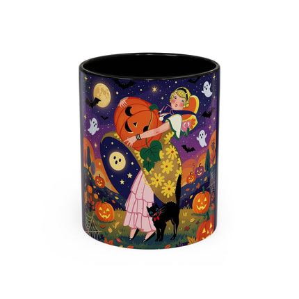 🎃🐈‍⬛ The Pumpkin Moon Embrace Colorful Mug – Whimsical Halloween Charm