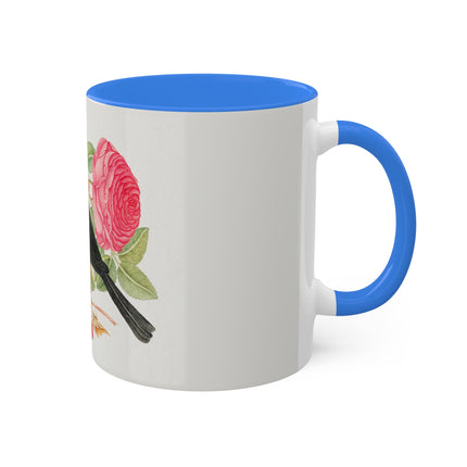 Blackbird with Roses by Anonymous Colorful Mugs, 11oz