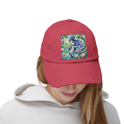 Fairy of the Koi Pond Unisex Distressed Cap