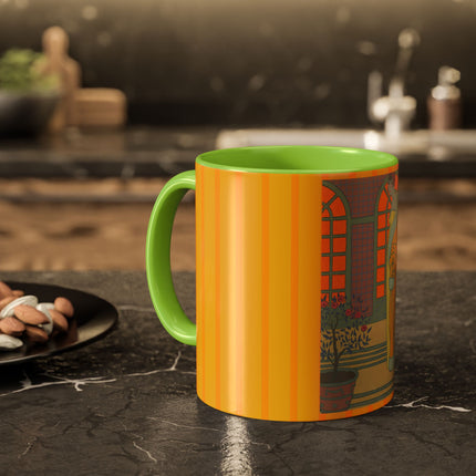 Sur Les Marches Du Jardin by Georges LePape Colorful Mugs (11oz, 15oz)