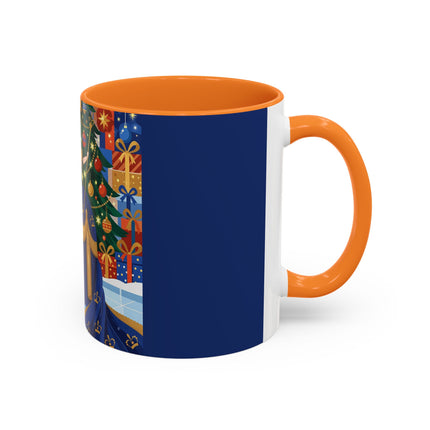 👑🎄 The Christmas Queen Of Golden Bells Colorful Mug – Art Deco Holiday Elegance