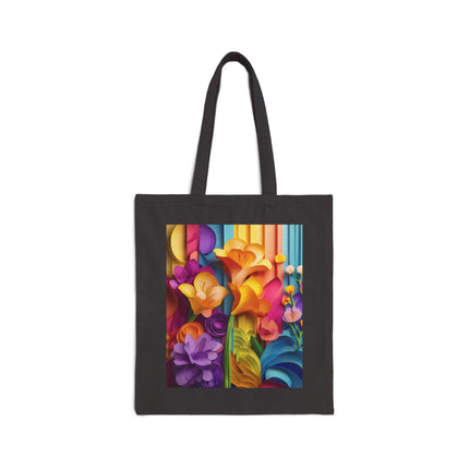 The Graceful Freesia Cotton Canvas Tote Bag
