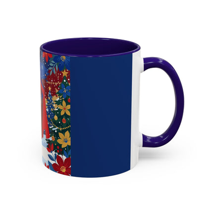 🎭❄️ The Christmas Masquerade Lady Colorful Mug – Art Deco Holiday Fantasy