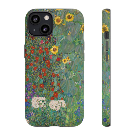 Farm Garden with Sunflowers by Gustav Klimt Phone Cases