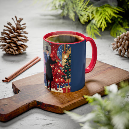 🎩🎄 Christmas Eve Promenade Colorful Mug – Art Deco Holiday Elegance