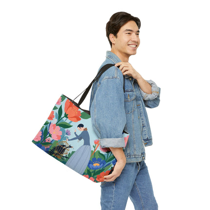 🦜🌺 The Lady Of The Garden Aviary Weekender Tote Bag – Art Deco Floral Whimsy