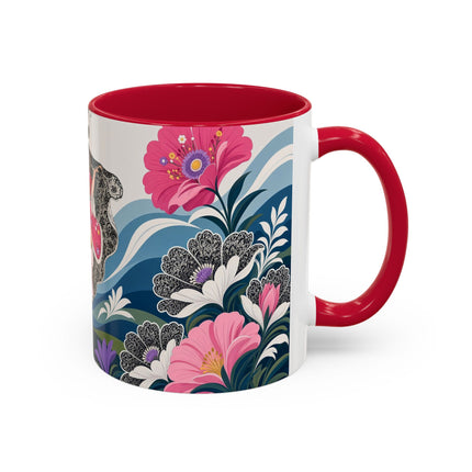 🌸🎀 The Pink Lace Garden Promenade Colorful Mug – Art Deco Fashion Elegance