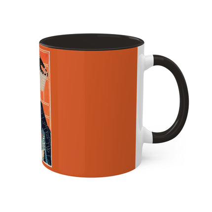 The Actor Kawarasaki Gonjūrō for a Fire Troupe by Tsukioka Yoshitoshi Colorful Mugs, 11oz