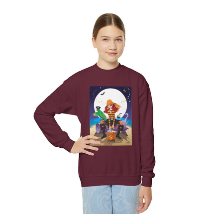 Moonlit Pirate Halloween Youth Crewneck Sweatshirt