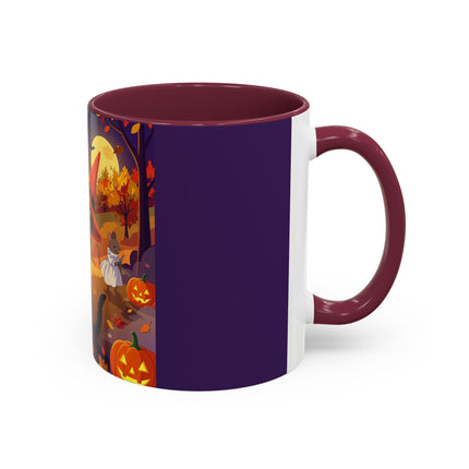 🐈‍⬛🎻 The Black Cat's Moonlit Melody Colorful Mug – Whimsical Halloween Music