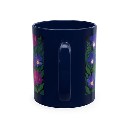 🌙🌺 The Lady Of The Midnight Flower Garden Ceramic Mug – Art Deco Floral Elegance