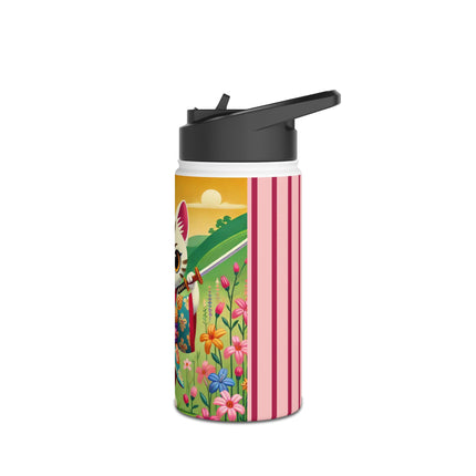 Samurai Kitten Stainless Steel Water Bottle, Standard Lid