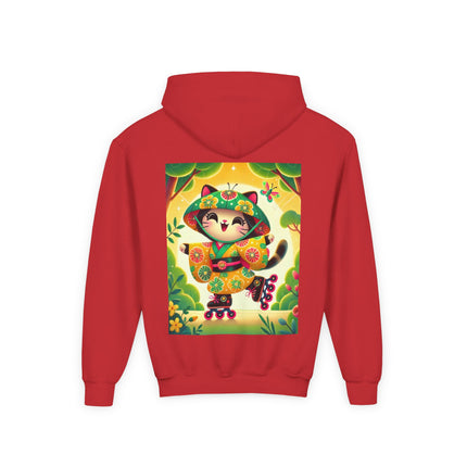 Firefly Dance on Wheels Youth Hooded Sweatshirt – Magical Motion & Playful Glow