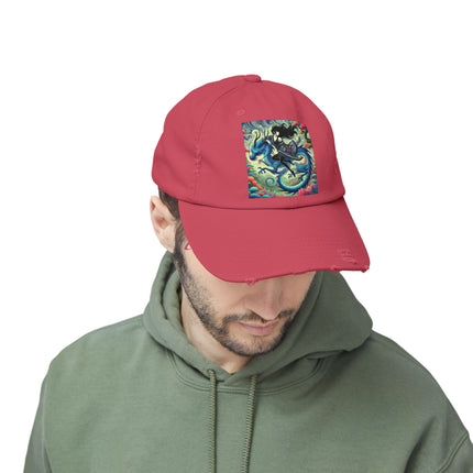 Mystic Guardian of the Sky Unisex Distressed Cap