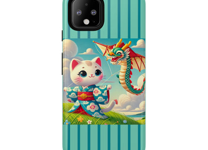 Geisha Kitten and the Dragon Kite Phone Cases