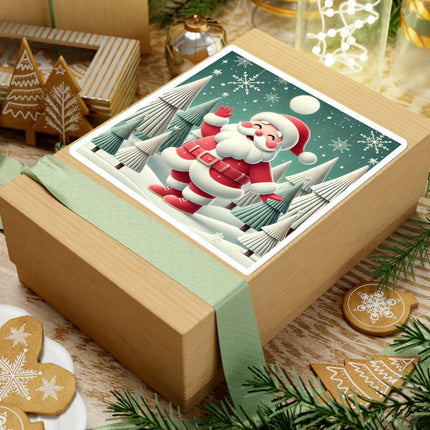 Santa's Joyful Night Kiss-Cut Stickers (4 Sizes)