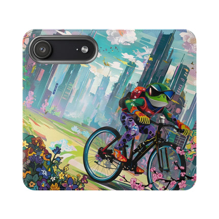 🐸🚵 Cyberpunk Frog Flip Case – High-Tech Adventure & Neon Velocity