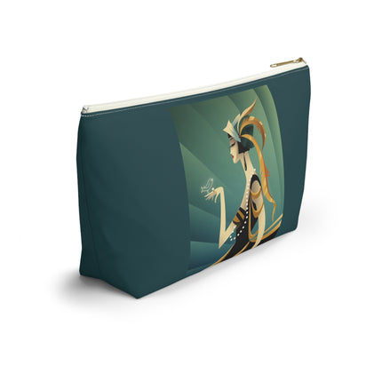 Art Deco Flapper with Bird Cosmetic Bag – Elegant Glamour & Timeless Style