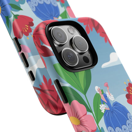 🌺🪭 The Lady Of The Grand Flower Terrace Phone Case – Art Deco Garden Elegance