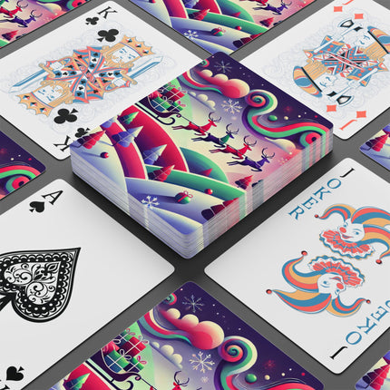 Festive Reindeer Flight Playing Cards