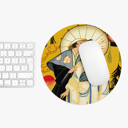 Golden Embrace Mouse Pad, Round and Rectangle