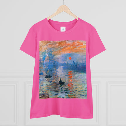 Sunrise by Claude Monet Women's Midweight Cotton Tee
