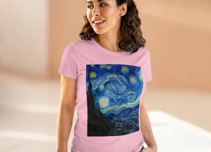 The Starry Night by Vincent Van Gogh Women's Midweight Cotton Tee