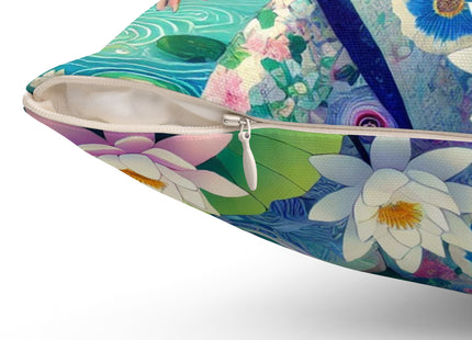 Fairy of the Koi Pond Spun Polyester Square Pillow