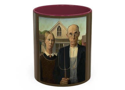 American Gothic by Grant Wood Colorful Mugs (11oz, 15oz)
